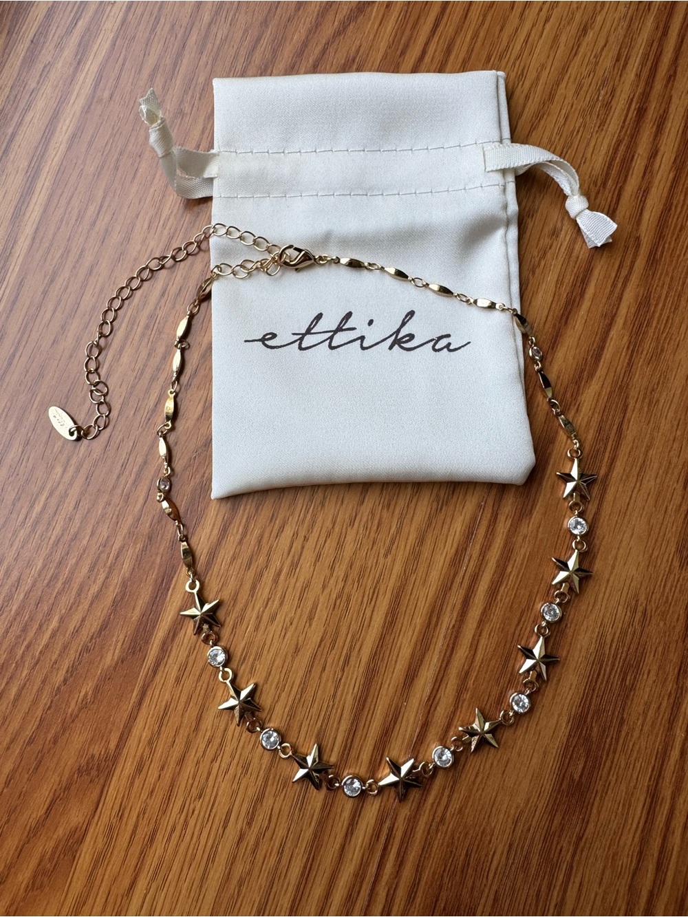 Ettika Gold Star Choker Necklace with Clear Crystals